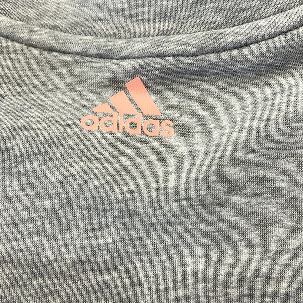 Adidas Gray Sweatshirt with Pink Logo - Picture 5 of 6